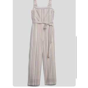 GAP Apronneck Stripe Jumpsuit in Linen-Cotton